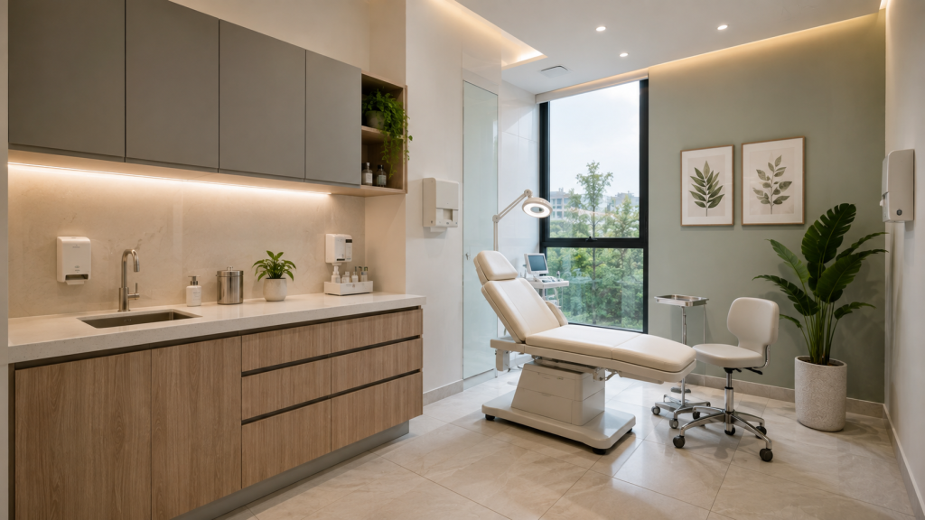 Materiales y acabados ideales para consultorios de salud: higiene, durabilidad y estética